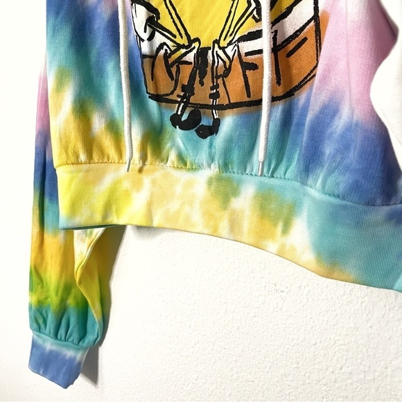 Nickelodeon authentic SpongeBob tie dye cropped hoodie sweater size M NWT - Picture 6 of 9